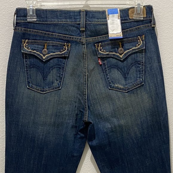 Vintage Levis 515 Boot Cut Womens Jeans Button Flap Pockets Dark Wash Sz 10M NWT - Picture 6 of 12